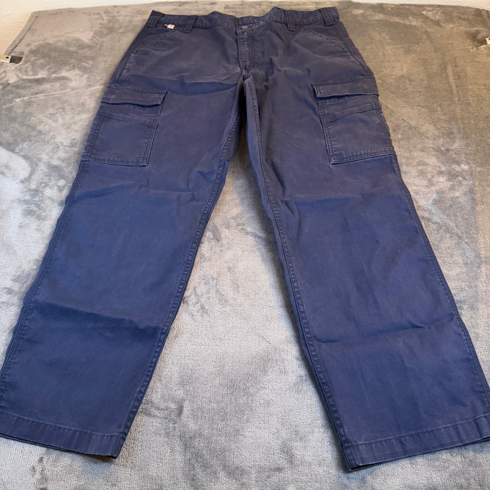 Carhartt FR Flame Resistant Navy Blue Cargo Pants‎ Mens 40x30 Work Utility